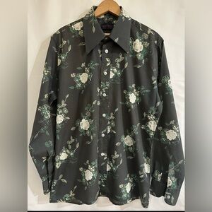 Brittania 70’s Vintage Men’s Green Floral Shirt